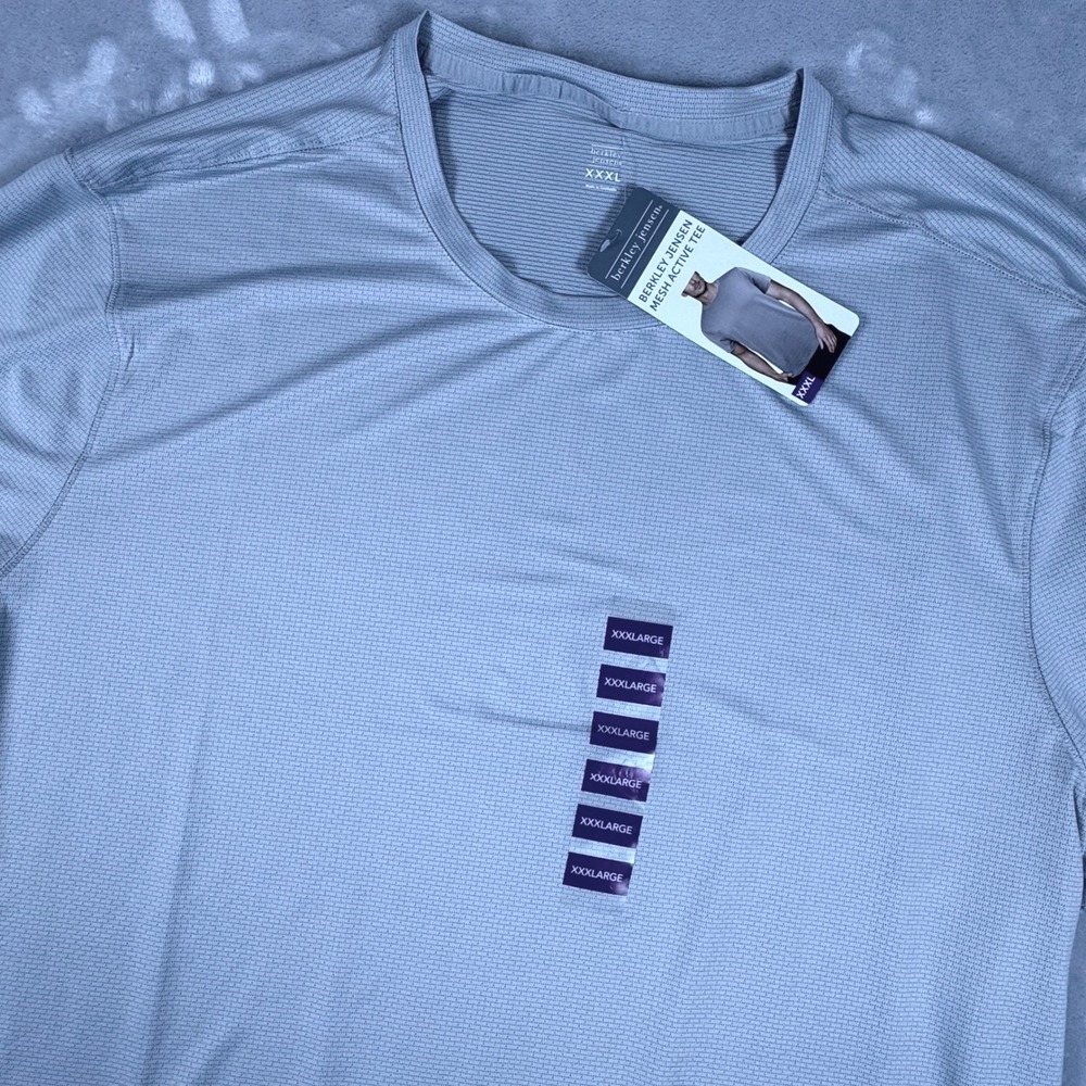 Berkley Jensen Mens Mesh Active Tee XXXL Gray Short Sleeve Athletic Shirt